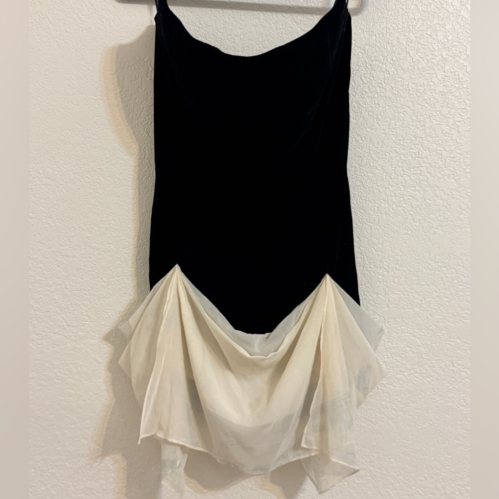 ASOS Black and Cream Asymmetrical Dress